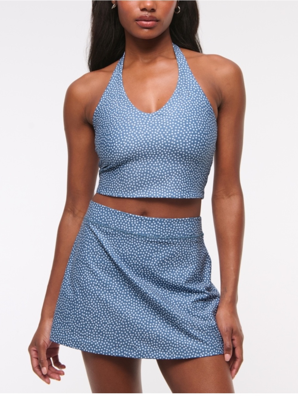 NWT Abercrombie & Fitch Blue Polka Dot Skirt Set